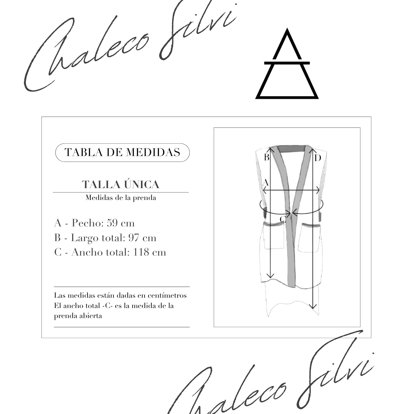 Tallas, size, turbay, estefania,CHALECO SILVY