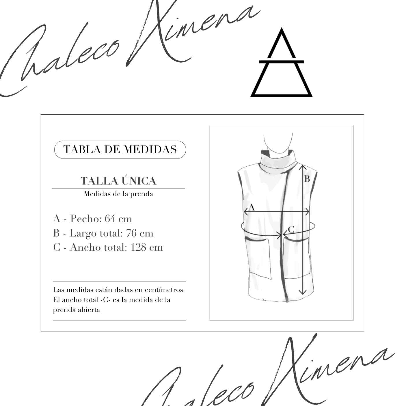Tallas, size, turbay, estefania,BUZO CHALECO XIMENA
