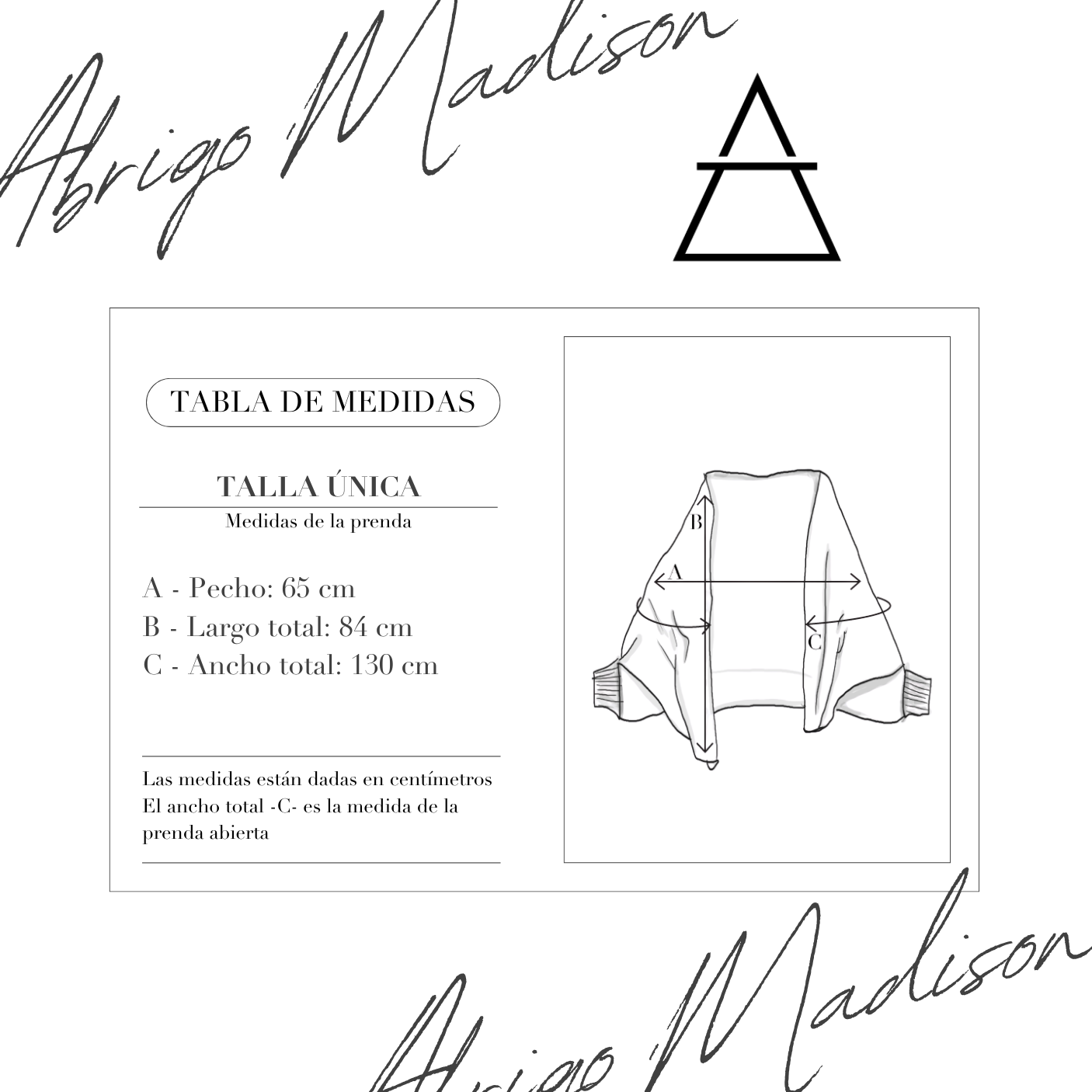 Tallas, size, turbay, estefania,ABRIGO MADISON