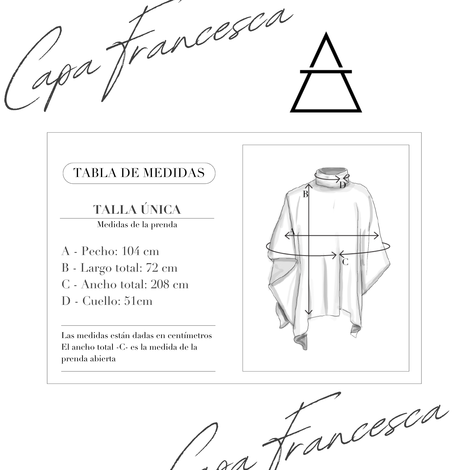 Tallas, size, turbay, estefania,CAPA FRANCESCA