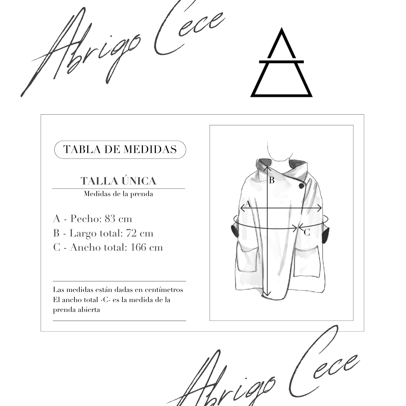 Tallas, size, turbay, estefania,ABRIGO CICI
