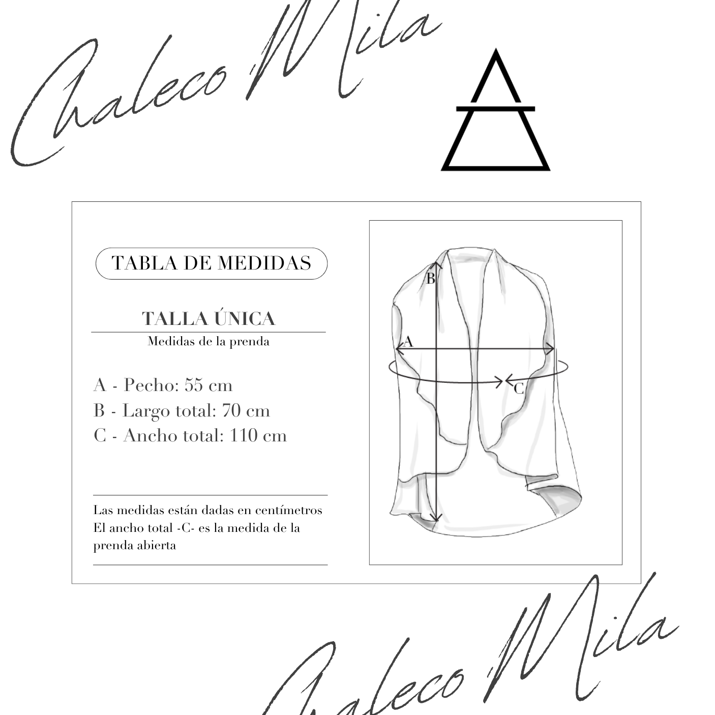 Tallas, size, turbay, estefania,CHALECO MILA