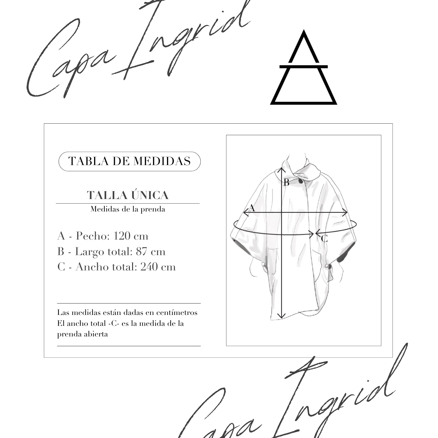 Tallas, size, turbay, estefania,CAPA INGRID